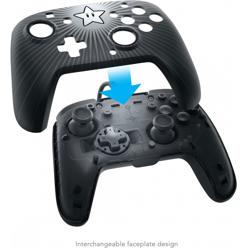 Faceoff Deluxe Wired Pro Controller for Nintendo Switch (Star Mario)