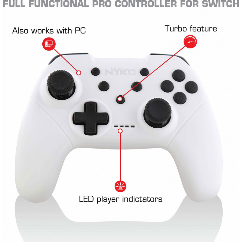 Mini Wireless Core Controller for Nintendo Switch (White)