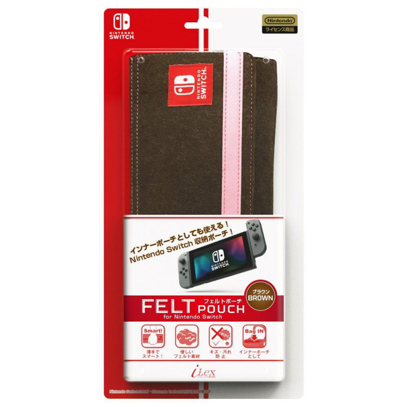 Felt Pouch for Nintendo Switch (Brown)