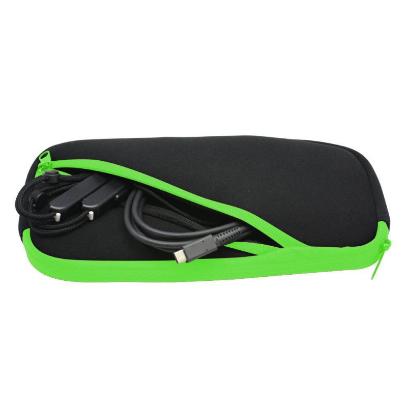 Slim Soft Pouch for Nintendo Switch (Black x Green)