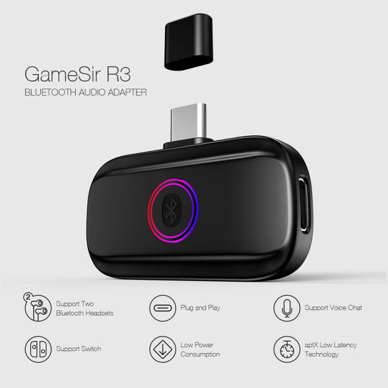 GameSir R3 Bluetooth Audio Adapter for Nintendo Switch