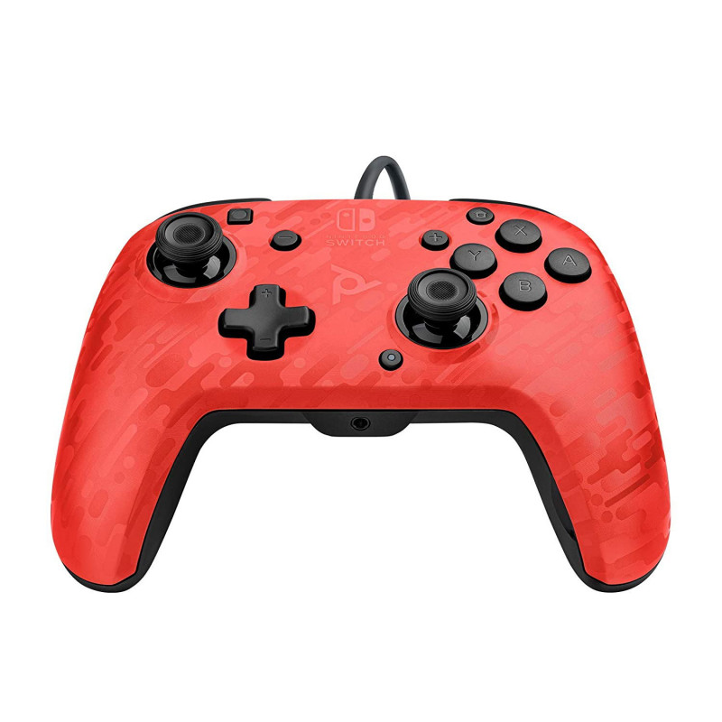 PDP Faceoff Deluxe+ Audio Wired Controller for Nintendo Switch (Red Camo)