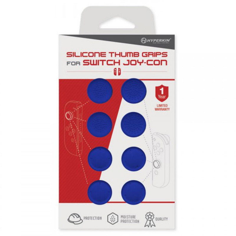 8 Pack Silicone Thumb Grips for Nintendo Switch (Neo Blue)