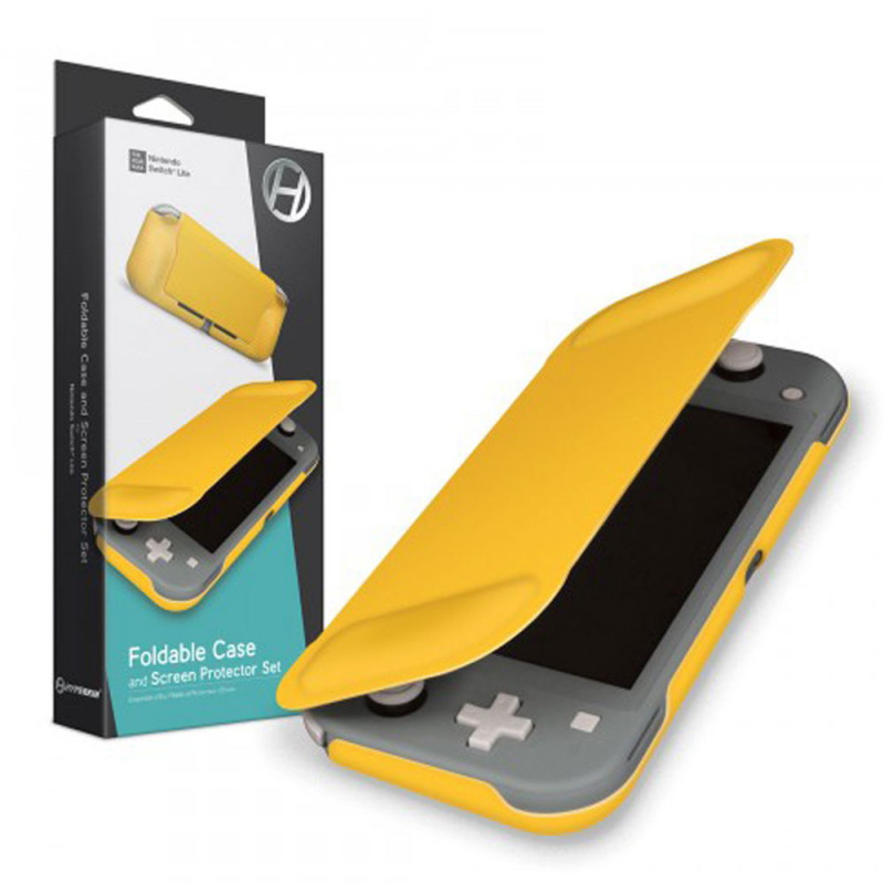 Foldable Case and Screen Protector Set for Nintendo Switch Lite (Yellow)