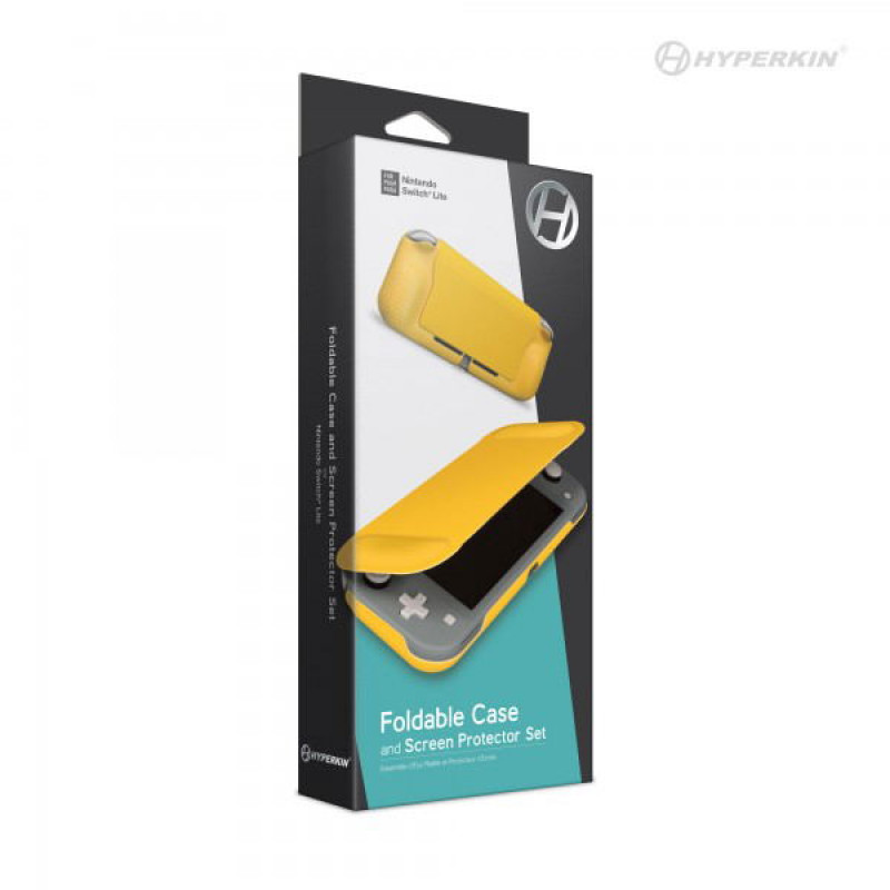 Foldable Case and Screen Protector Set for Nintendo Switch Lite (Yellow)