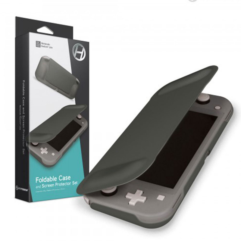 Foldable Case and Screen Protector Set for Nintendo Switch Lite (Gray)