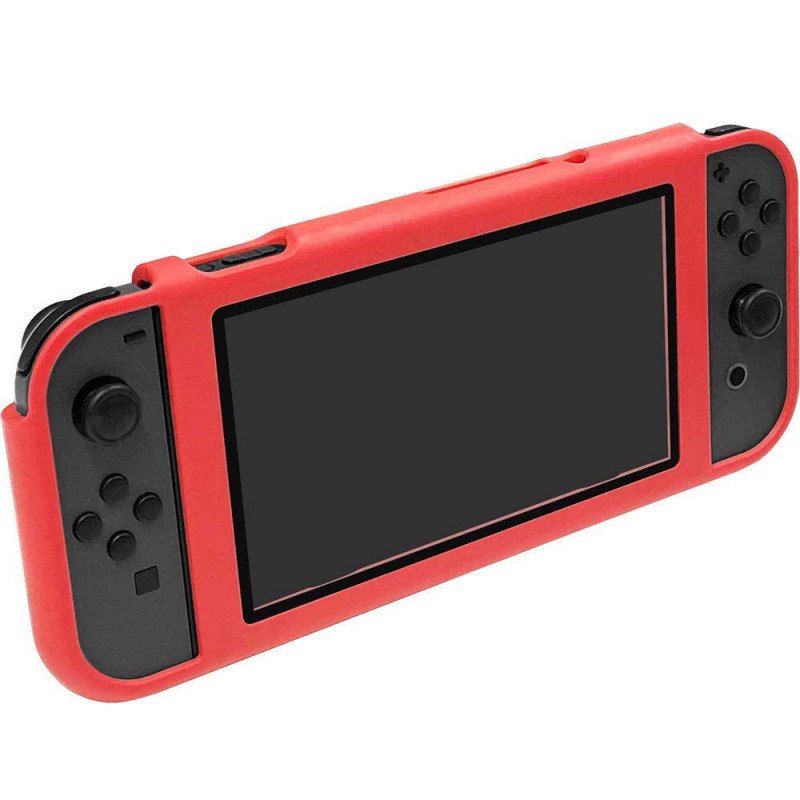 CYBER ? Magnet Bumper with Glass Panel for Nintendo Switch (Red)