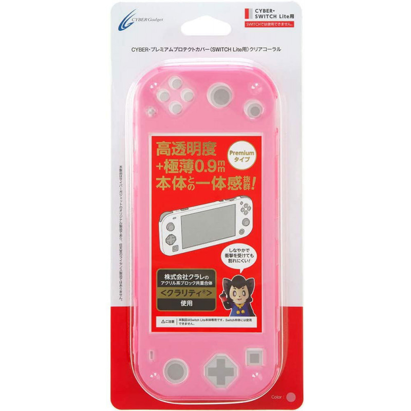 CYBER · Premium Protection Cover for Nintendo Switch Lite (Clear Coral)