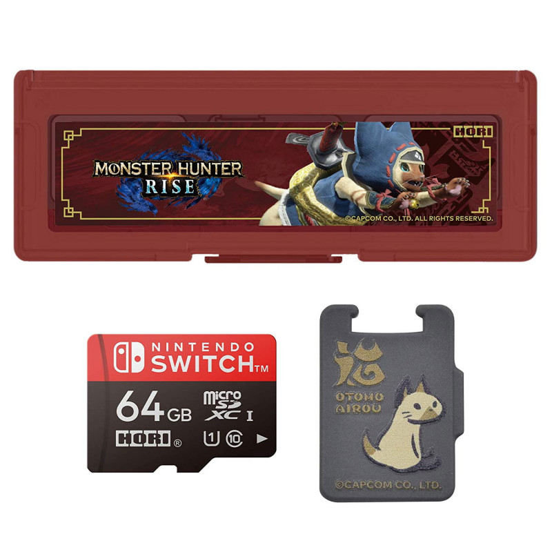 Monster Hunter Rise microSD Card 64GB + Card Case 6 for Nintendo Switch (Otomo Airou)