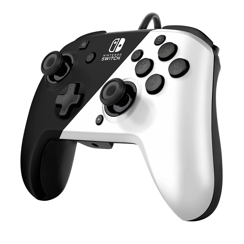 PDP Faceoff Deluxe+ Audio Wired Controller for Nintendo Switch (Black & White)