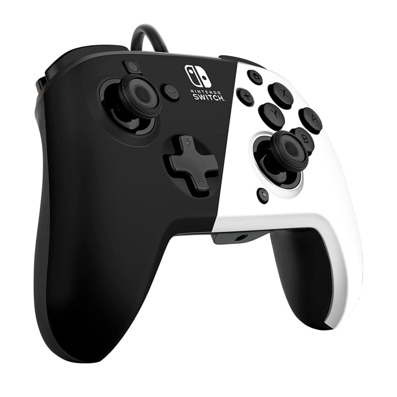 PDP Faceoff Deluxe+ Audio Wired Controller for Nintendo Switch (Black & White)