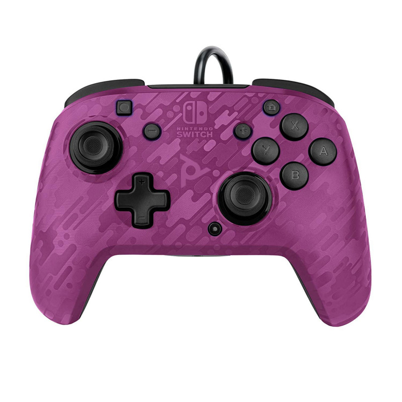 PDP Faceoff Deluxe+ Audio Wired Controller for Nintendo Switch (Purple Camo)