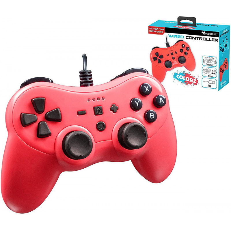 Subsonic Colours Controller for Nintendo Switch (Red)