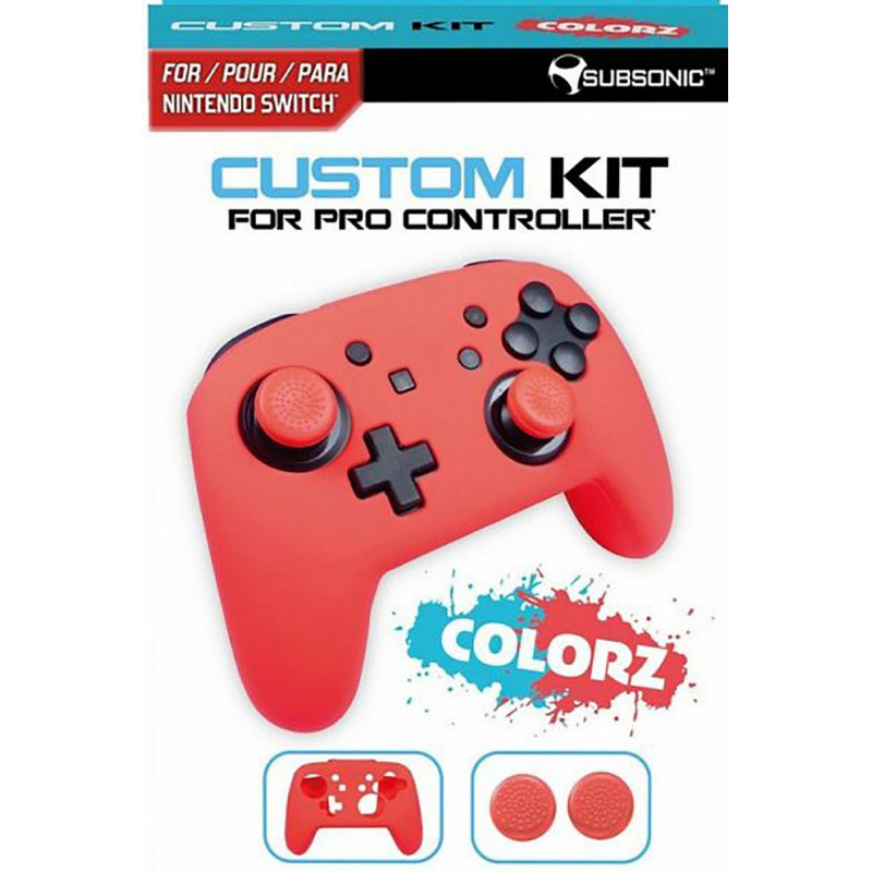 Subsonic Silicon Protective Cover Custom Kit for Pro Controller for Nintendo Switch (Red)