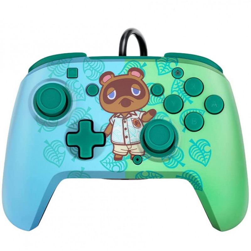 Faceoff Deluxe Wired Pro Controller for Nintendo Switch (Animal Crossing - Tom Nook) (Blue / Green)