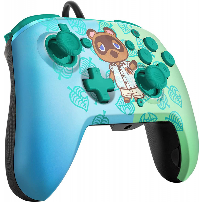 Faceoff Deluxe Wired Pro Controller for Nintendo Switch (Animal Crossing - Tom Nook) (Blue / Green)