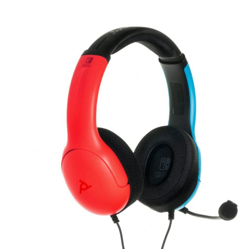 PDP Gaming LVL40 Stereo Headset with Mic for Nintendo Switch (Neon Blue-Red)