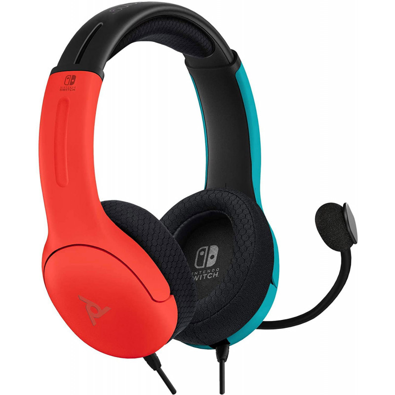 PDP Gaming LVL40 Stereo Headset with Mic for Nintendo Switch (Neon Blue-Red)