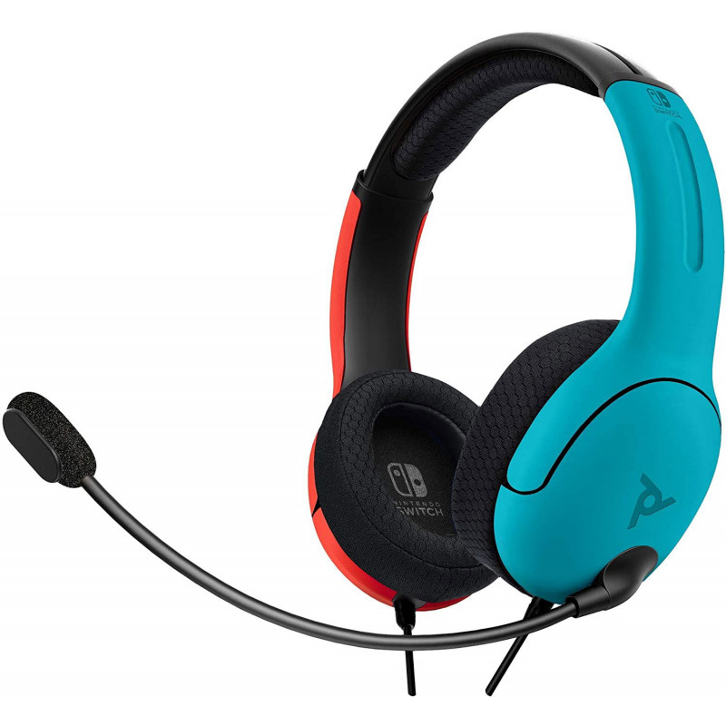 PDP Gaming LVL40 Stereo Headset with Mic for Nintendo Switch (Neon Blue-Red)