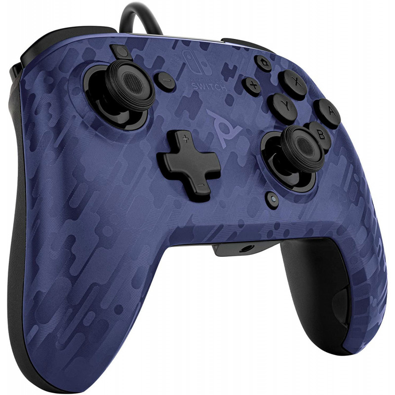 PDP Gaming Faceoff Deluxe+ Wired Switch Pro Controller for Nintendo Switch (Blue Camo)