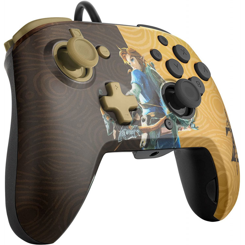 Faceoff Deluxe Wired Pro Controller for Nintendo Switch Zelda Breath of the Wild (Gold / Black)