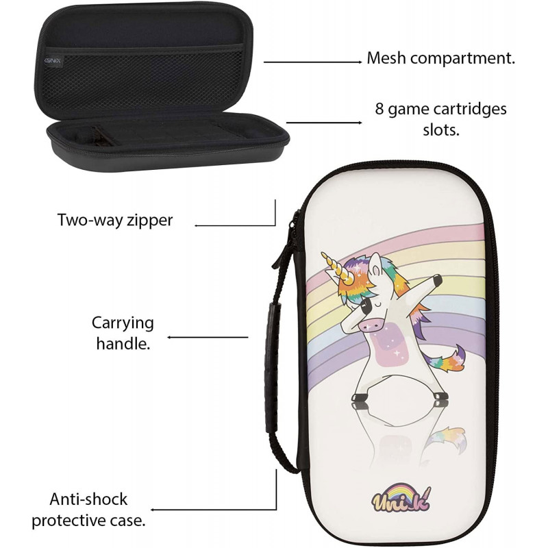 Konix Switch Protective Carry Bag Case for Nintendo Switch (Unicorn Dab)