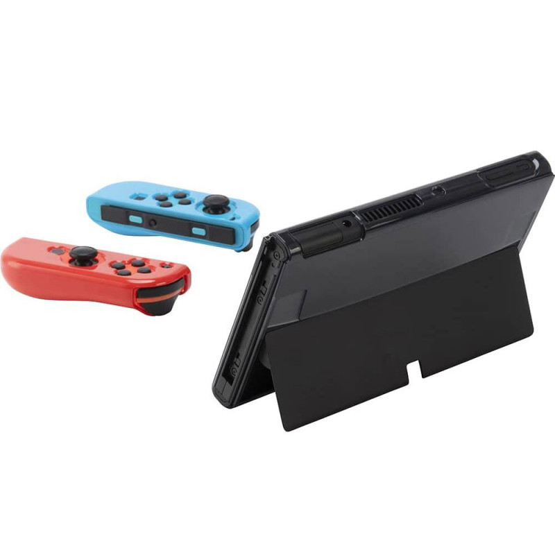 CYBER?Eco Series TPU Cover Separate for Nintendo Switch OLED Model (Clear Black X Neon)