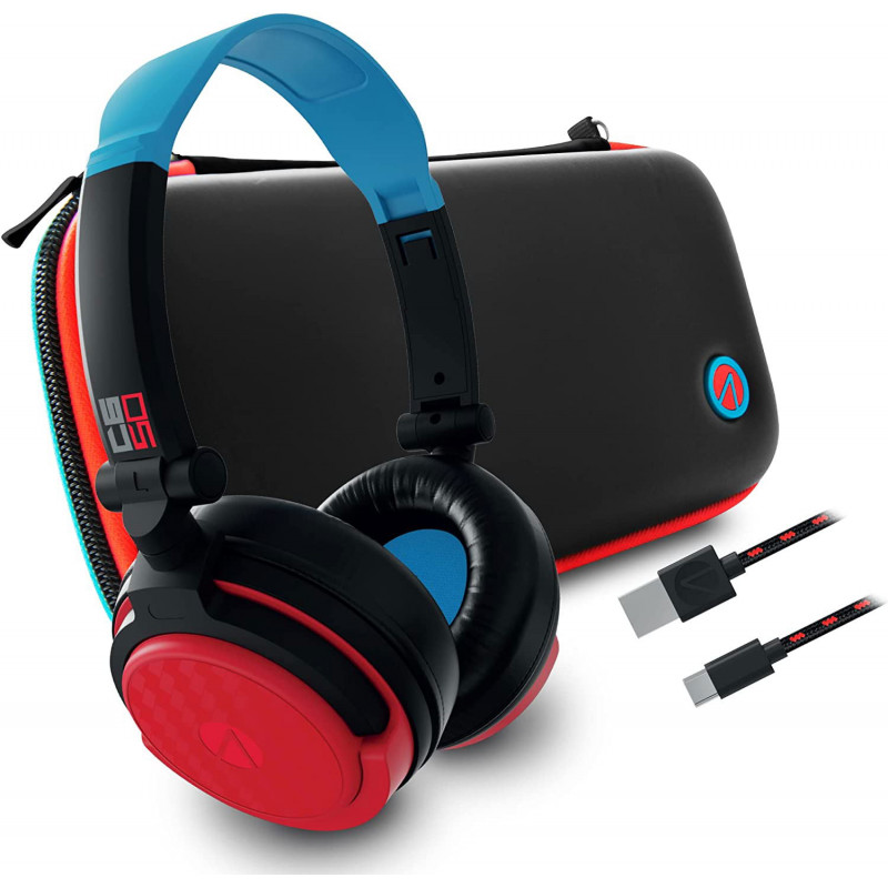 Premium Travel Kit for Nintendo Switch (Neon Red / Blue)