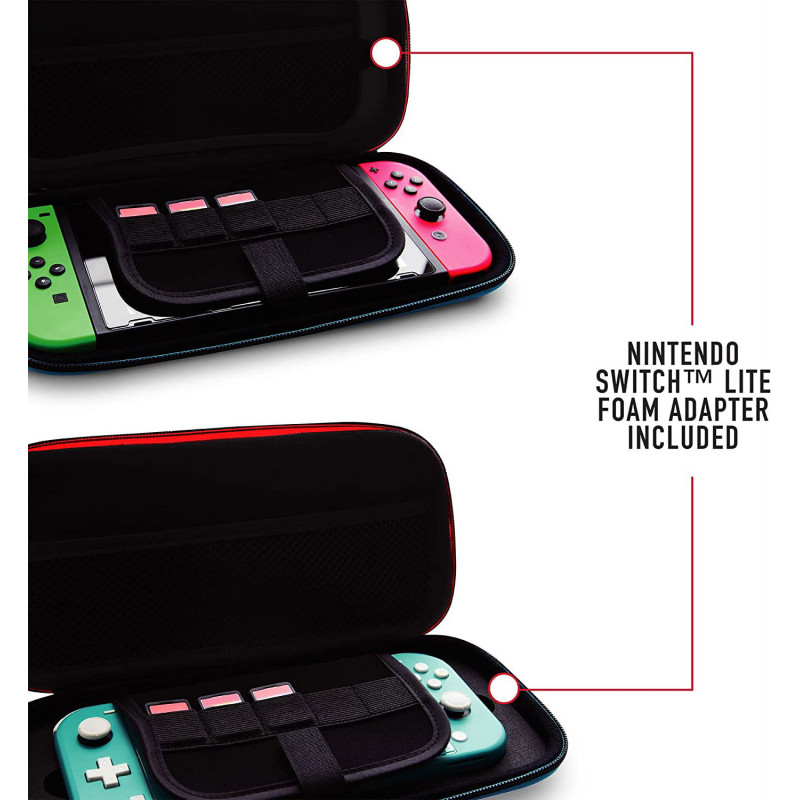 Premium Travel Kit for Nintendo Switch (Neon Red / Blue)