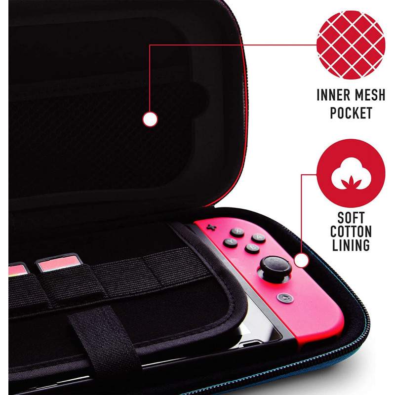 Premium Travel Kit for Nintendo Switch (Neon Red / Blue)