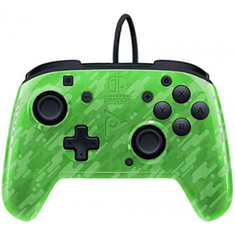 PDP Gaming Faceoff Deluxe Wired Controller for Nintendo Switch (Green Camo)