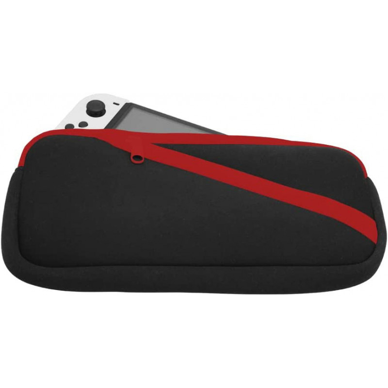 Slim Soft Pouch for Nintendo Switch (Black x Red)