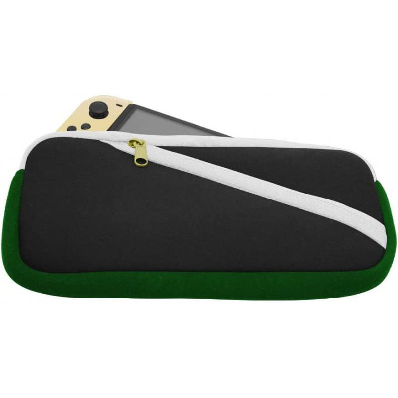 Slim Soft Pouch for Nintendo Switch (Black Green x White)