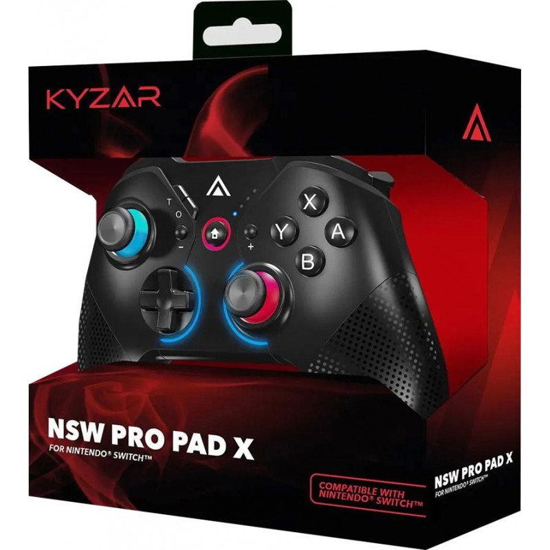 Kyzar Switch Pro: Controller - White for Nintendo Switch (Black)