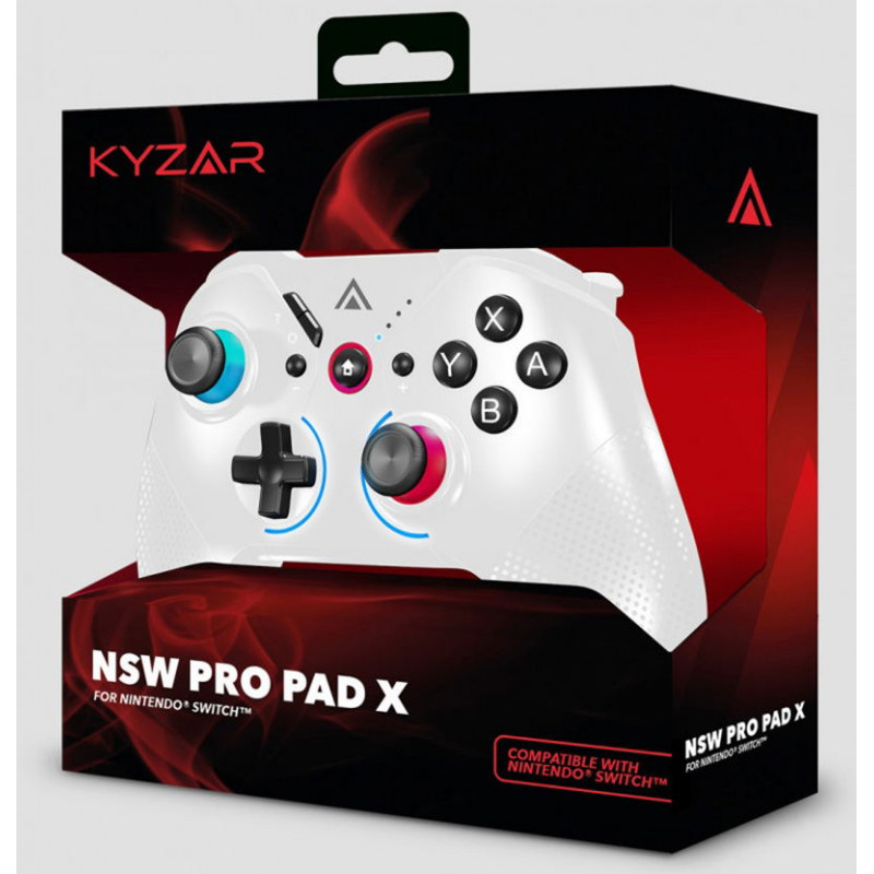 Kyzar Switch Pro: Controller - White for Nintendo Switch (White)