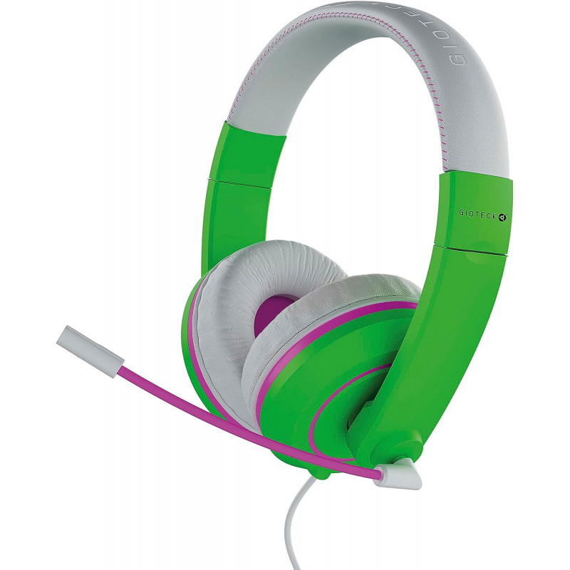 Gioteck XH-100S Stereo Gaming Headset for PS4 / Xbox One / Nintendo Switch (Green/Pink)