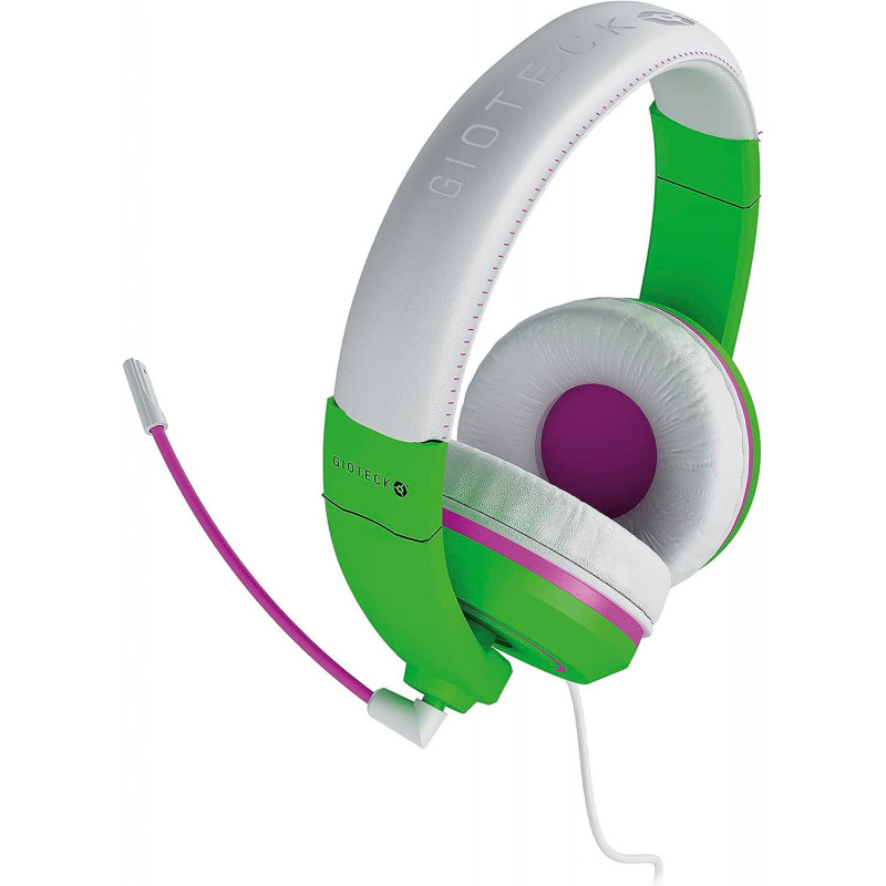 Gioteck XH-100S Stereo Gaming Headset for PS4 / Xbox One / Nintendo Switch (Green/Pink)