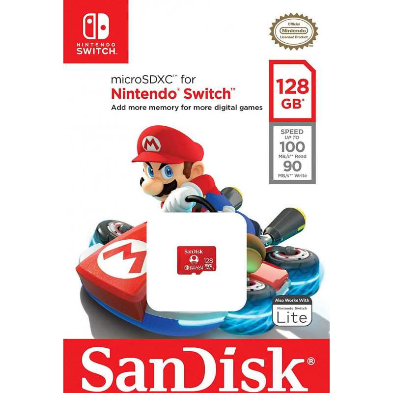 SanDisk Nintendo Switch R100/W90 microSDXC 128GB, UHS-I U3, Class 10