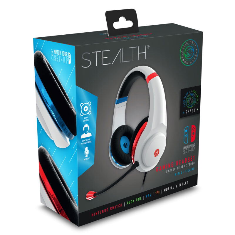 Stealth XP Stereo Gaming Headset for Nintendo Switch / XB1 / XBSX|S / PS4 / PS5 (Red x Blue Neon)