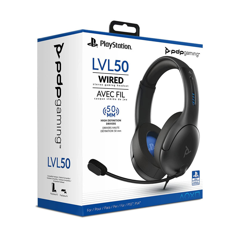 ?PDP LVL50 Wired Stereo Gaming Headset for PlayStation 5 / PlayStation 4 / PC (Black)