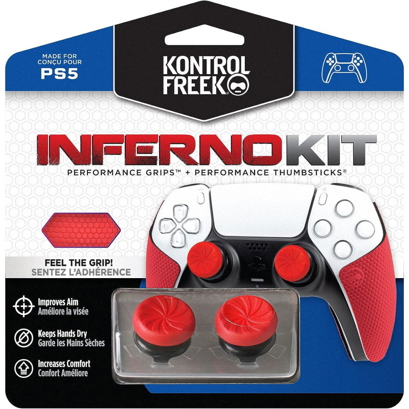 KontrolFreek Inferno Performance Grips for PS5 (Red)