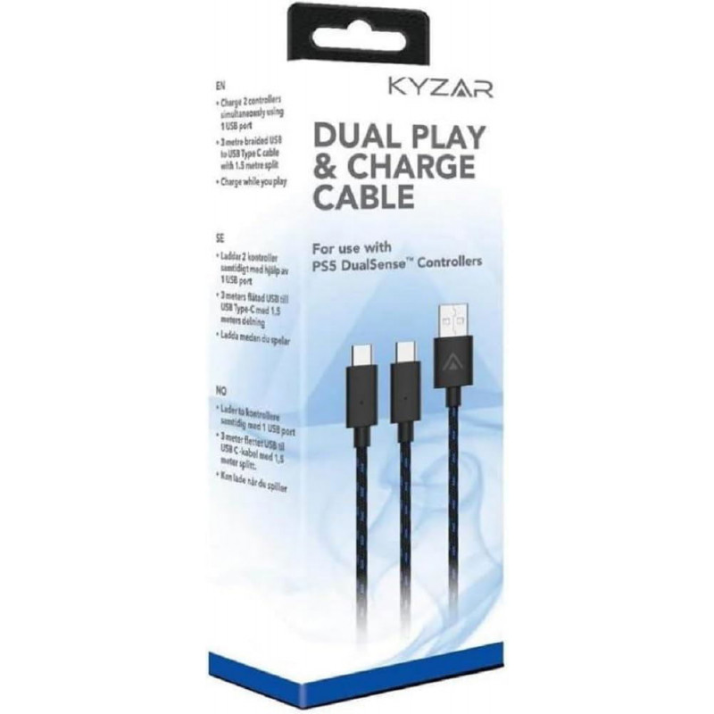 Kyzar Dual Play & Charge Cable for PlayStation 5