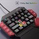 MageGee MK-Axe One Handed Professional Gaming Keyboard Rainbow Lighting Black/Red (Red Switch)