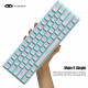 MageGee STAR61 Wired Mechanical Keyboard Blue Backlight (White) - Red Switch