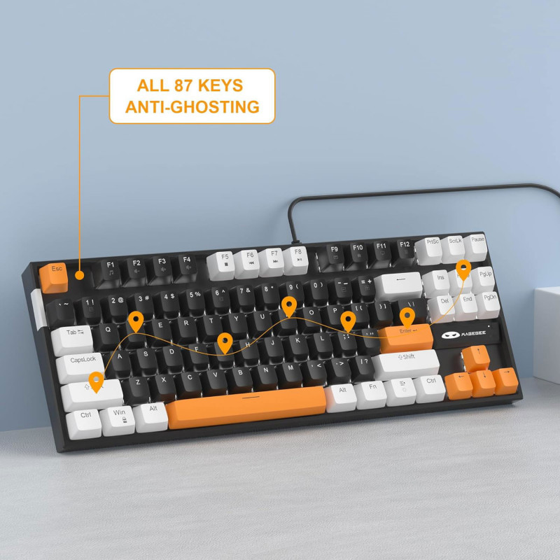 MageGee MK-STAR Wired Mechanical Keyboard (Carbon B) - Brown Switch