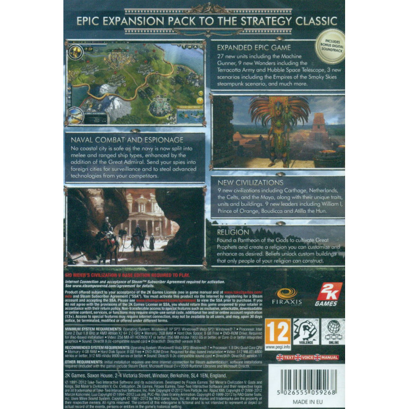 Sid Meier's Civilization V: Gods & Kings (Expansion Pack) (DVD-ROM)