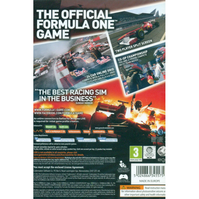 F1 2011 (DVD-ROM)