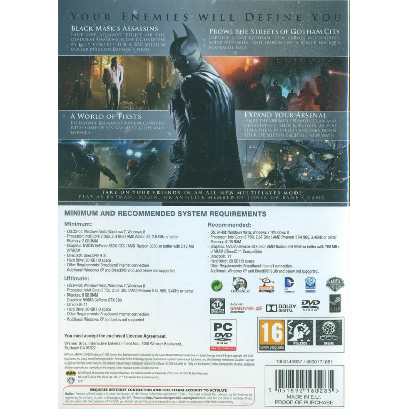 Batman: Arkham Origins (DVD-ROM)