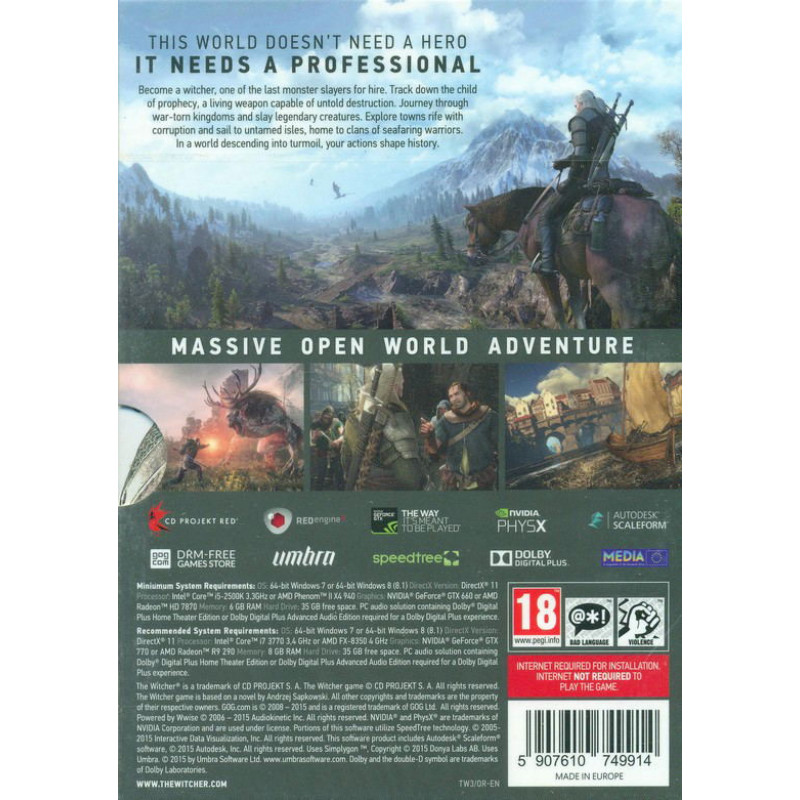 The Witcher 3: Wild Hunt (DVD-ROM)