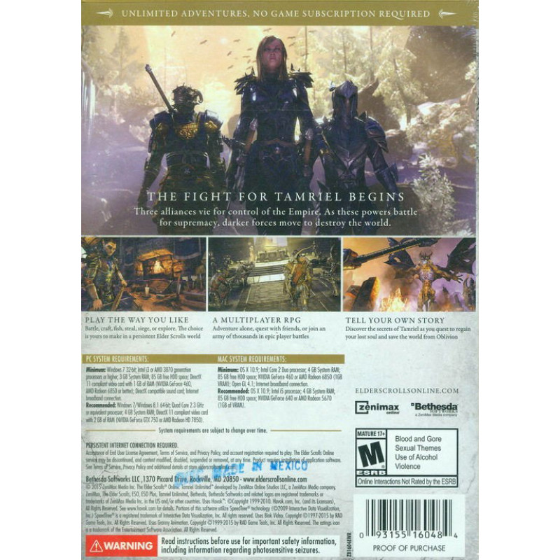 The Elder Scrolls Online: Tamriel Unlimited (DVD-ROM)